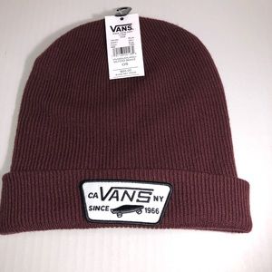 VANS MILFORD BEANIE RED/WHITE ACRYLIC CUFF HAT CAP